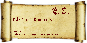 Mérei Dominik névjegykártya